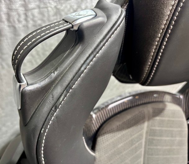 2020-2025 Chevrolet C8 Corvette Stingray GT2 Bucket Seats / Pair / Black Leather / Suede *DAMAGE* / C8002 - Image 9