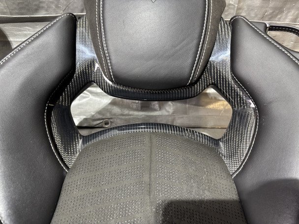 2020-2025 Chevrolet C8 Corvette Stingray GT2 Bucket Seats / Pair / Black Leather / Suede *DAMAGE* / C8002 - Image 4